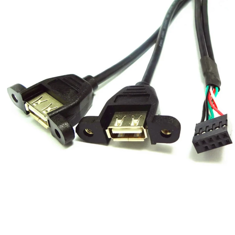 Terminal PH2.54 a USB Dual DuPont, Cable de 9 pines, placa base, Cable de extensión de expansión 1/2, tira de cobre completa, orificio para tornillo de 30CM, 1 Uds. - imagen 5