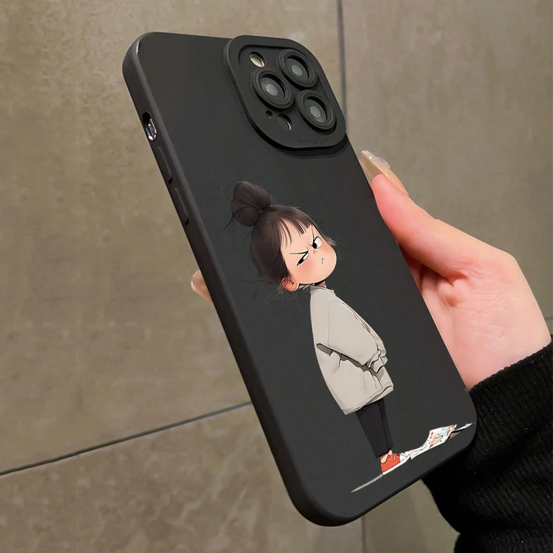 Funda de teléfono con estampado minimalista de una chica tranquila para Xiaomi Poco F7 Pro 5G F6 F5 X6 X5 X3 X7 M6 F7 funda de silicona suave a prueba de golpes - imagen 4
