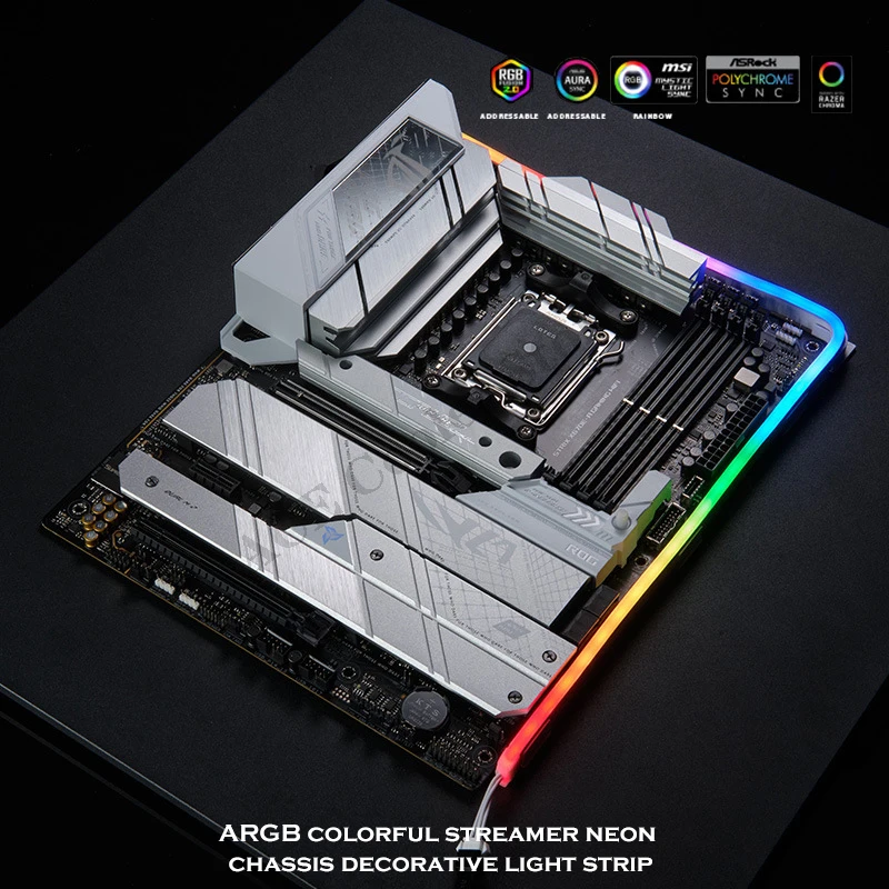 PHANTEKS-tira de luces de chasis de neón M5 RGB, decoración de carcasa de ordenador ARGB, tira LED de 400mm/500mm, 5V, 3 pines, sincronización direccionable AURA - imagen 5