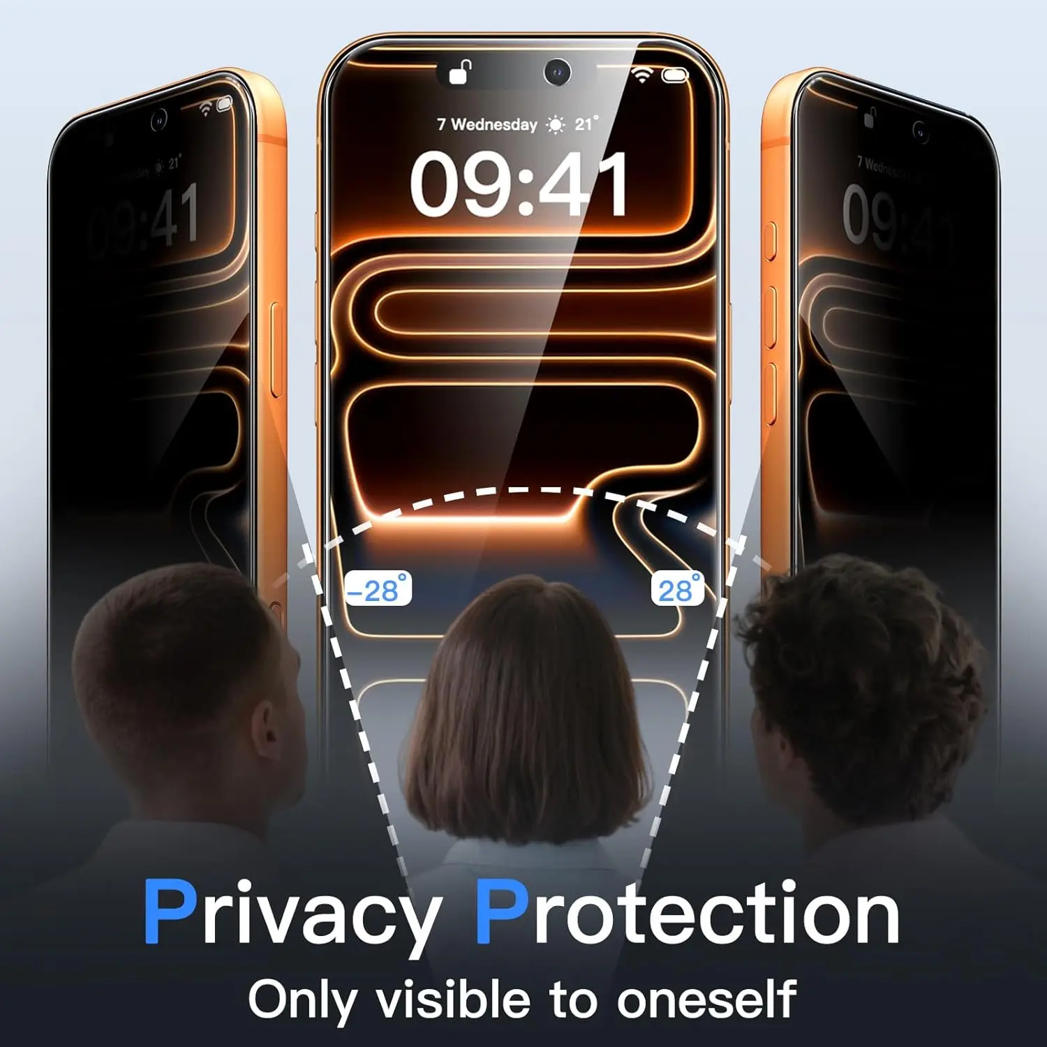 4 Uds AR vidrio templado de privacidad antirreflejos para iPhone 17 16 15 14 13 12 11 Pro Max protectores de pantalla antiespía vidrio con borde de arco - imagen 4