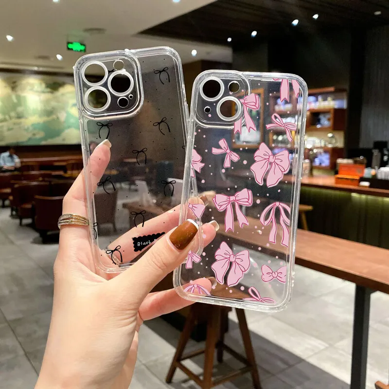 Funda para Samsung Galaxy S25 Ultra S24 S22 S23 Plus Note 20 Ultra 5G S23FE S21 S20 S24 FE S25Plus Fundas suaves a prueba de golpes con lazo negro - imagen 2