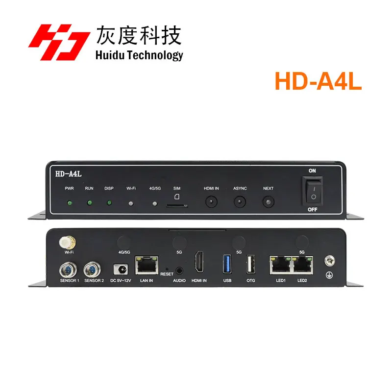Huidu A4L pantalla LED reproductor Multimedia HD-A4L HD-A4 versión mejorada compatible con Control multiterminal estándar 2,4 GHz Wi-Fi
