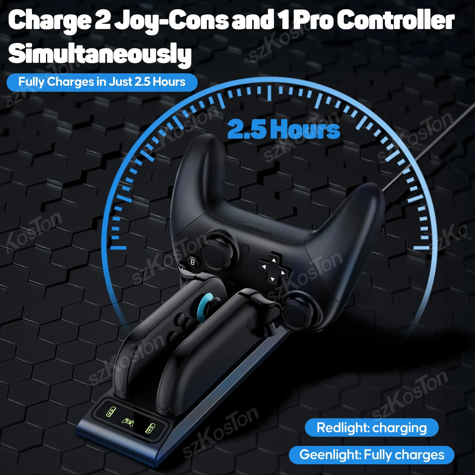 Estación de carga de mando 3 en 1 para controlador Switch 2 Pro JoyCon 2, base de carga rápida para accesorios de juego Switch2 - imagen 3