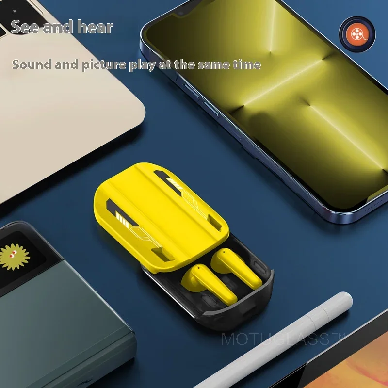 Auriculares Bluetooth inalámbricos con deslizamiento magnético, auriculares deportivos semitransparentes con doble seguimiento y batería de larga duración para correr, gimnasio y entrenar - imagen 5