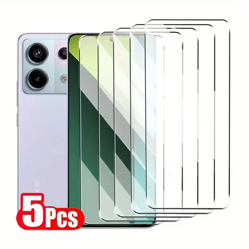 5 piezas de vidrio templado para Xiaomi POCO F3 F4 X6 F5 Pro Protector de pantalla - imagen 2