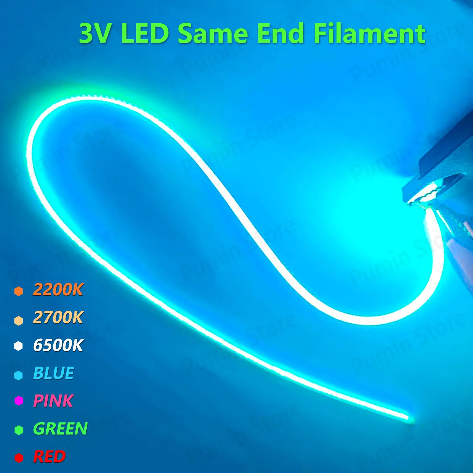 1/5PCS 3V LED filament Can freely cut magnetically Attracted 2200k Ice blue filament light bulb Festival decoration Accessories - imagen 3