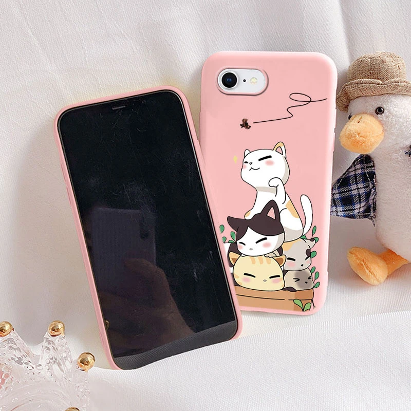 Funda de flores para iphone 6 6S Plus Capa iphone6 6S + 6 + Funda de teléfono de silicona suave Linda Funda trasera de oso gato para iphone6 iphone6s + - imagen 3