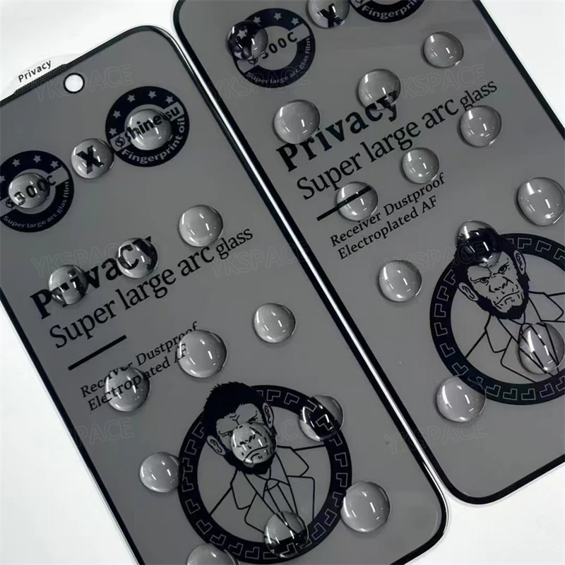 2 uds 300C 0,5 MM de espesor Anti espía privacidad vidrio templado para iPhone X XR XS 11 12 13 14 15 16E 16 17 Pro MAX Plus Protector de pantalla - imagen 4