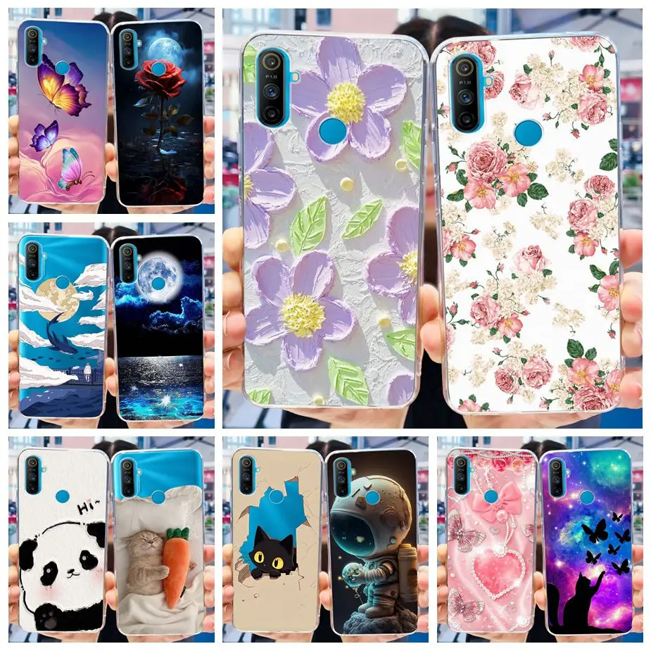 Funda de silicona blanda para Realme, carcasa pintada Popular de lujo para Realme C3, cámaras RealmeC3, parachoques