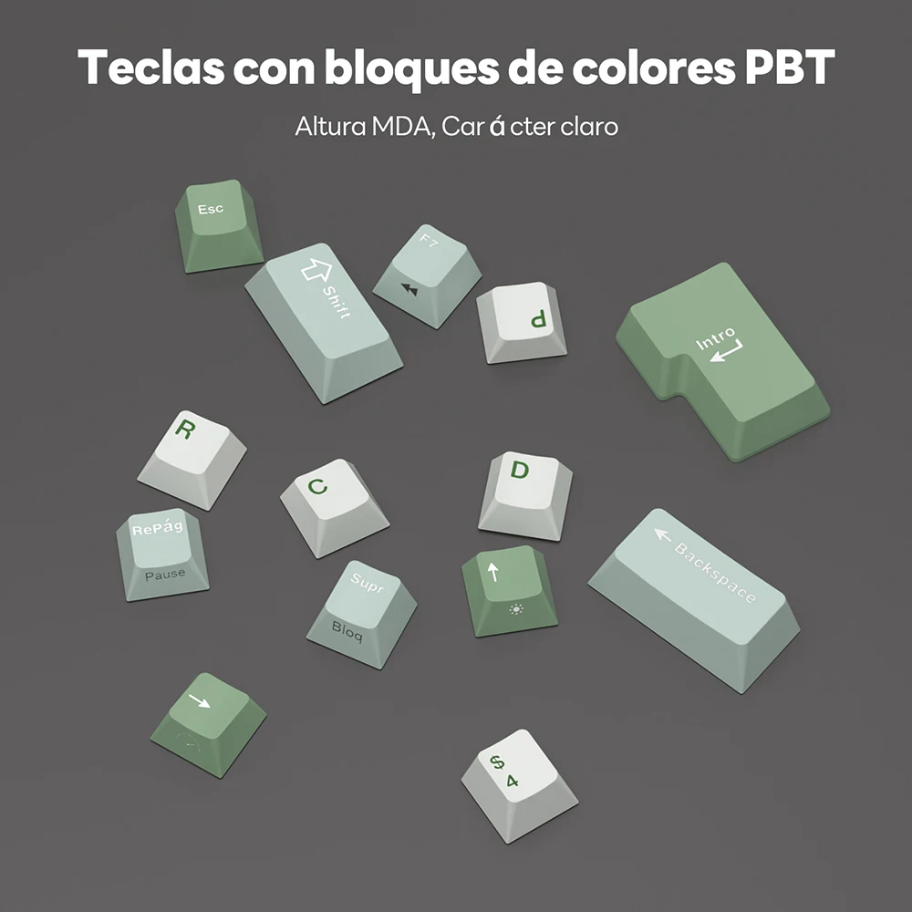 Teclado mecánico con cable RK Royal Kludge R75, 80 teclas, retroiluminado RGB, intercambiable en caliente, teclado para jugadores español, teclas MDA PBT - imagen 5