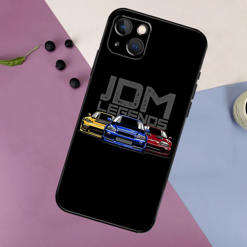 JDM Legend Drift funda de silicona para coche para iPhone 17 15 14 13 11 12 Pro Max 16 Plus 12 13 Mini 16e 17 Air contraportada - imagen 4