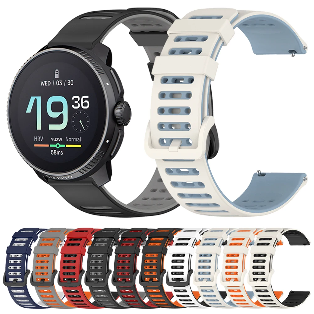 Correa de reloj de 22mm para Suunto, pulsera deportiva Vertical de silicona para Suunto 9 Peak Pro/Suunto5, pulsera de repuesto de goma