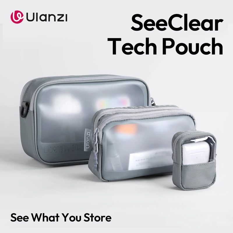 Ulanzi BP15 SeeClear Tech Pouch 3 tamaños con divisor extraíble Juego de bolsa de almacenamiento 3 en 1 para fotografía diaria Oficina Viajes Senderismo - imagen 3