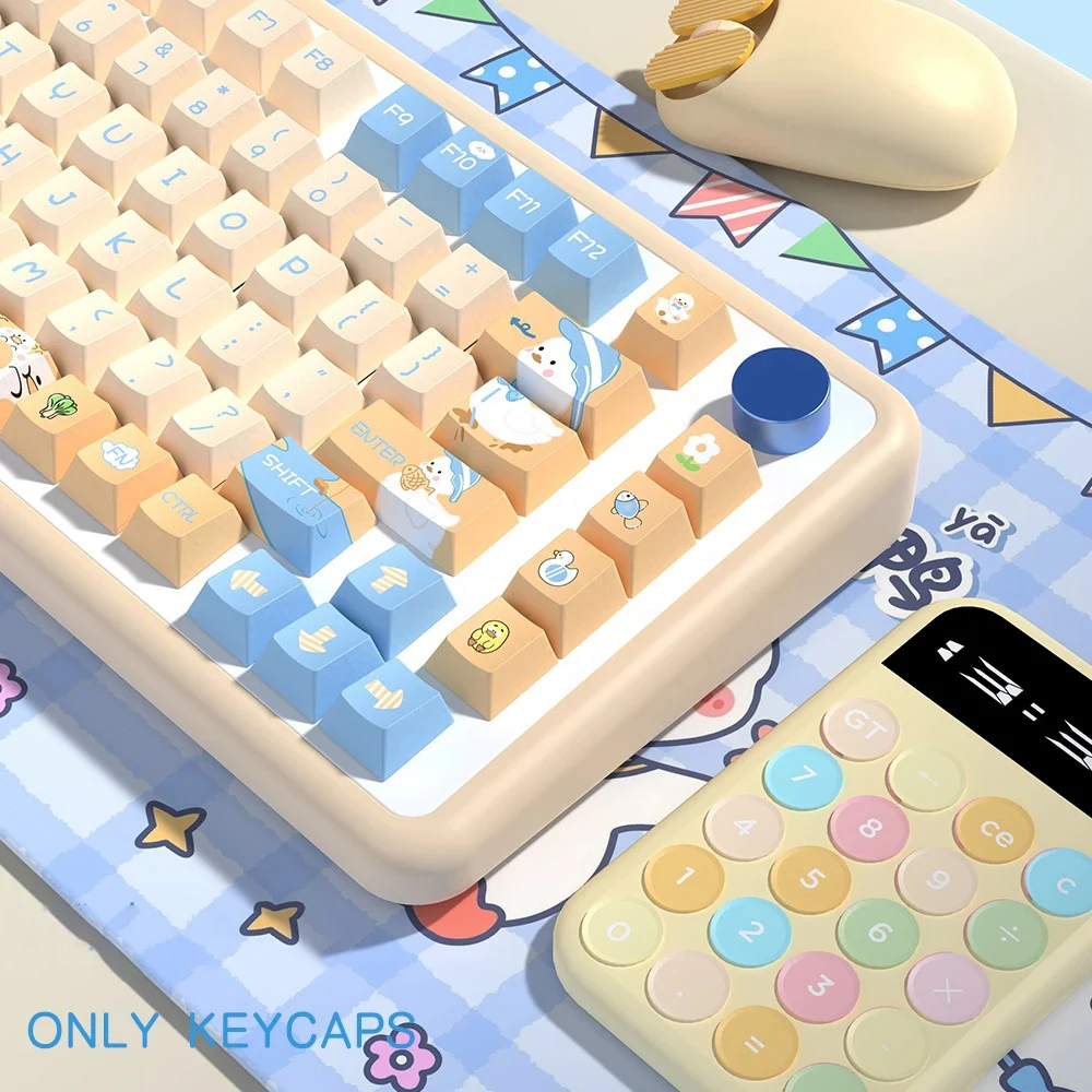 Teclas coreanas de dibujos animados de pato bonito, teclas de perfil XDA/CHERRY, tapa de tecla de sublimación de tinte DIY para teclado mecánico Cherry MX Switch - imagen 5
