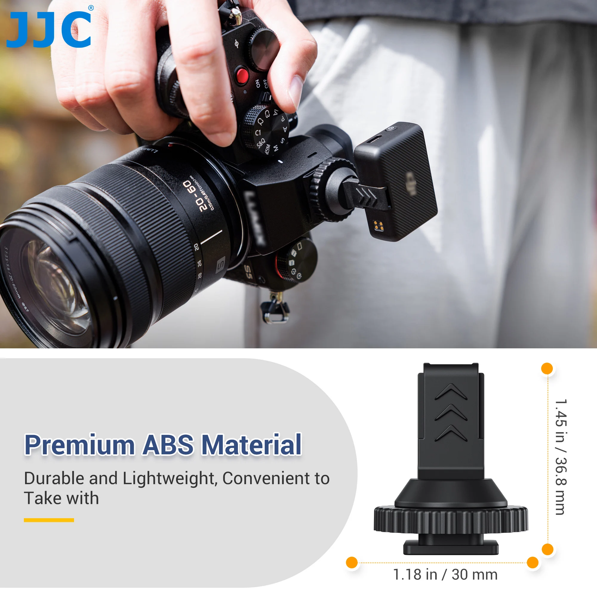 JJC Soporte de zapata fría para micrófono DJI compatible con cámara montada en zapata con adaptador de trípode 1/4-20 para transmisión en vivo de película corta - imagen 4