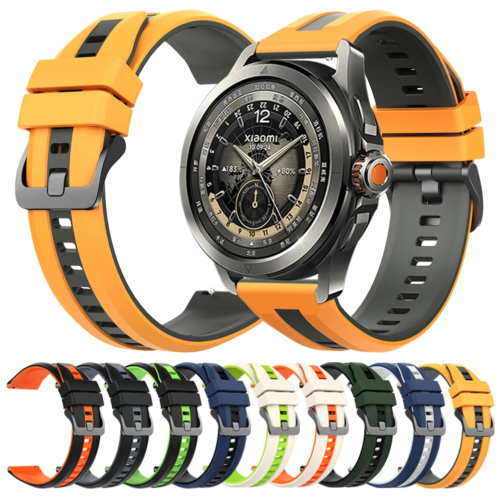 Correa suave de silicona de 22mm para Xiaomi Watch color2 S1pro S2 S3 S4 pulsera deportiva Mi Watch para Redmi Watch 5 Active/Lite