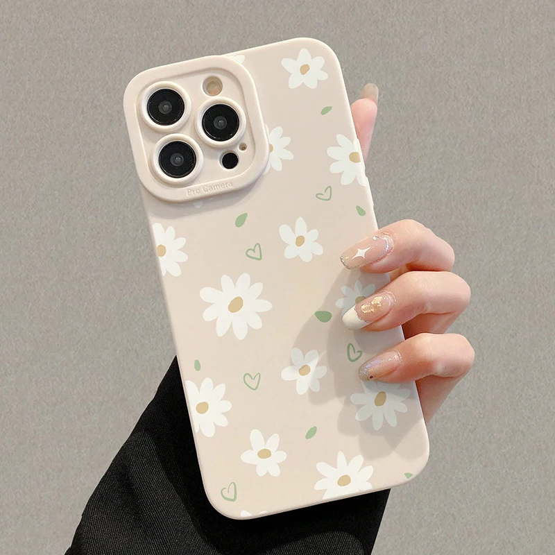 Funda de teléfono pintada con flores y corazón con bordes perforados para Xiaomi 14T, fundas para Xiaomi 13T Pro 13 12 11 Lite 5G 15 14 12T, funda suave para dulces - imagen 2