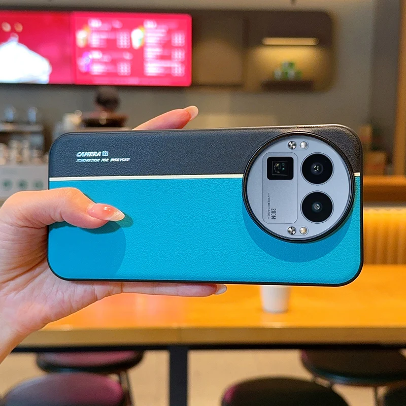 Funda para Realme GT8 Pro elegante cuero PU colorido fluorescente Color a juego Hardware bisel cubierta dura para Realme GT8 Pro - imagen 3