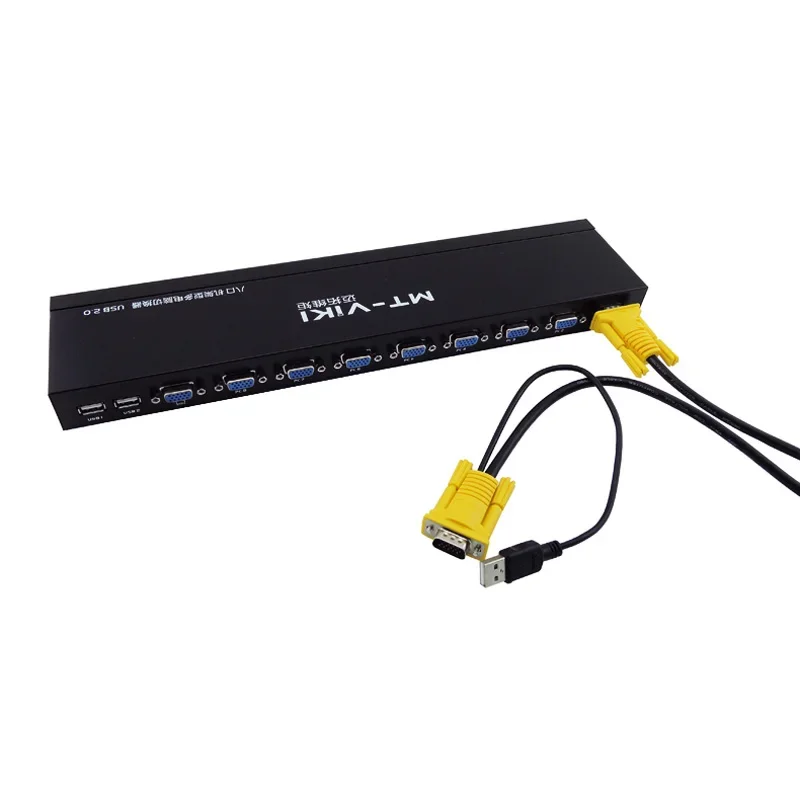 Conmutador KVM inteligente de 8 puertos, prensa de llave Manual, VGA, USB, con cable, extensión remota, consola 1U con Cable Original 801UK-L - imagen 5