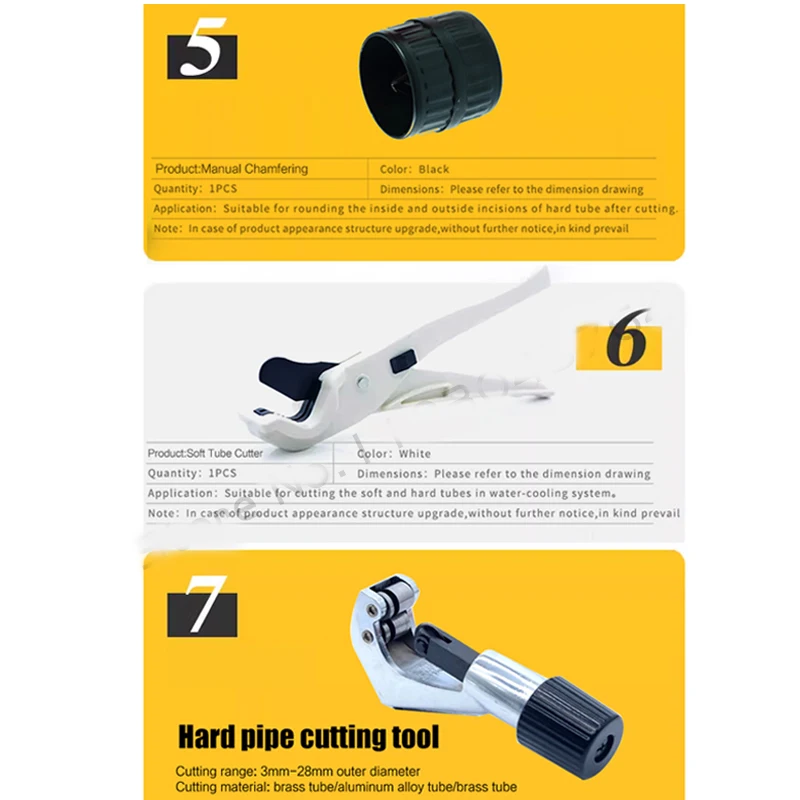 Kit de procesamiento doblador de tubos de refrigeración por agua Freezemod para OD12/OD14/OD16mm PETG/PMMA/tubería de metal, kit 5 en 1