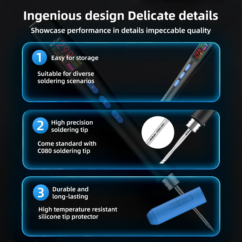 Aixun T208 Mini estación de soldadura portátil inteligente con pantalla Digital para teléfono móvil BGA SMD PCB Chip herramienta de reparación de soldadura - imagen 5