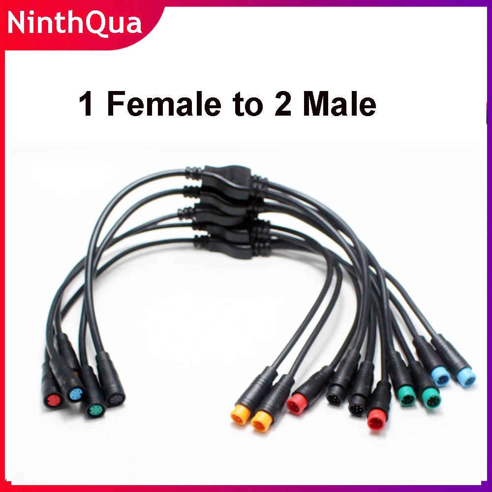 1 Uds M8 Y Cable divisor de bicicleta eléctrica 2 pines 3 pines 4 pines 5 pines 6 pines 1 hembra a 2 macho enchufe de bicicleta eléctrica para Sensor de señal de freno de Scooter