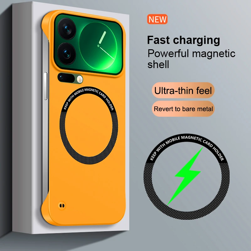 Funda de teléfono de PC de Color puro sin marco magnético para Xiaomi 17 Pro Max 15 14 13T 13 12T 12 12x 11T 11 Lite Pro Ultra cubierta protectora