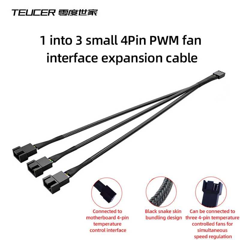 TEUCER PWM 4 Pines Ventilador Hub Extensión Divisor para Placa Base - imagen 4