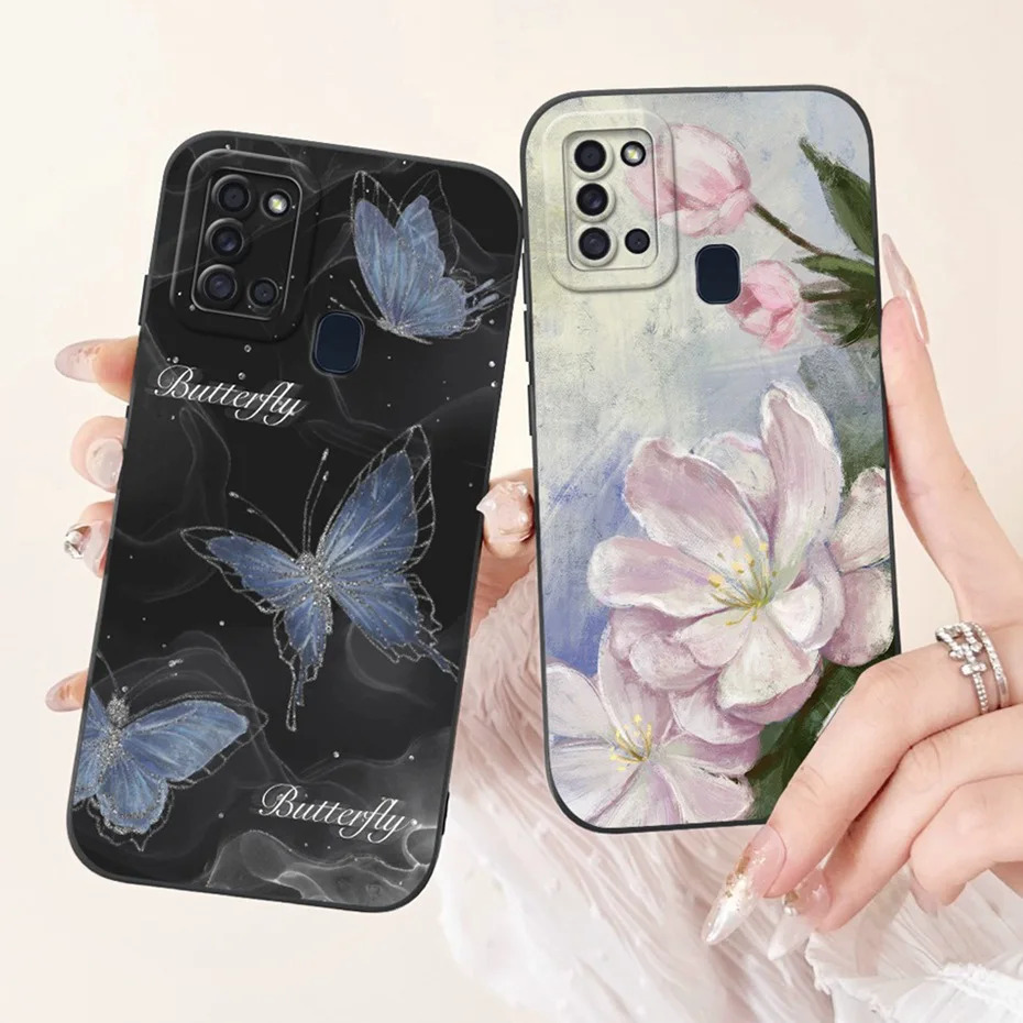 Funda protectora de lente para Samsung Galaxy A21s, funda trasera de silicona suave con estampado a la moda para Samsung A21S SM-A217F - imagen 3