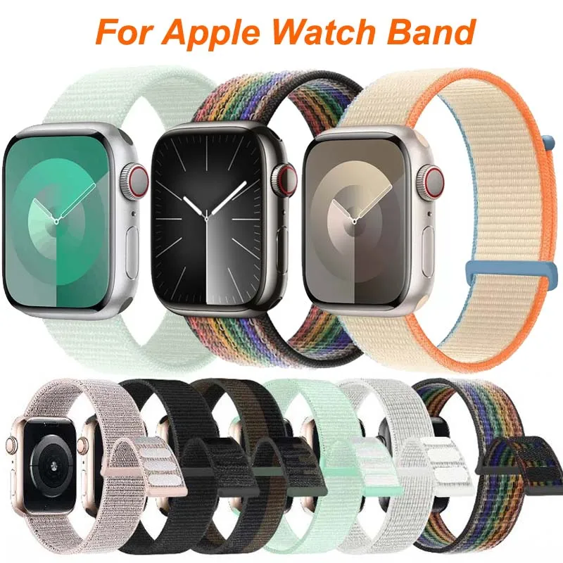Nueva correa de nailon para Apple Watch Band Ultra 2 49mm 44mm 40mm 45mm 42mm 38mm 41mm pulsera deportiva iWatch Series 9 8 SE 7 6 5 - imagen 2