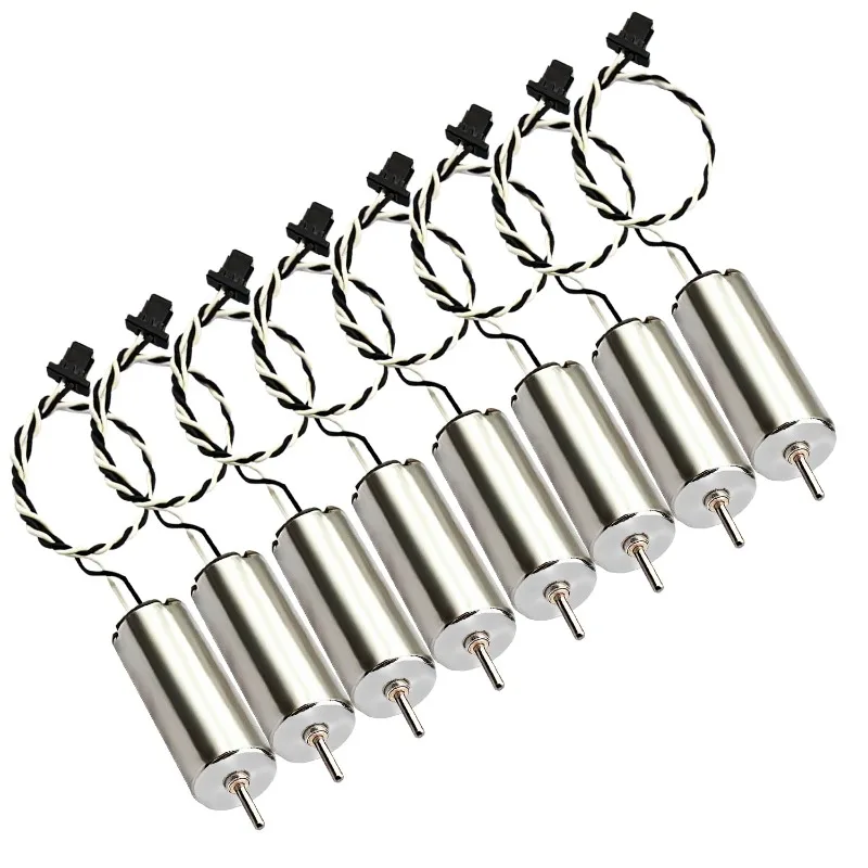 8 Uds 8520 Motor 8,5x20mm Motor cepillado sin núcleo 3,7 V 53000Rpm Mini motores de CC con conector para DIY Micro Quadcopter RC Drone