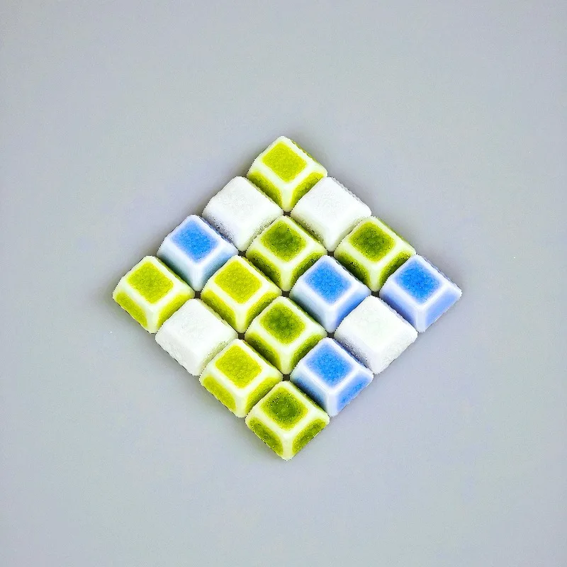 Juego de teclas con tema de cerámica, teclas de punto personalizadas, tapa de teclado con perfil de cereza WASD para accesorios de teclado mecánico para juegos