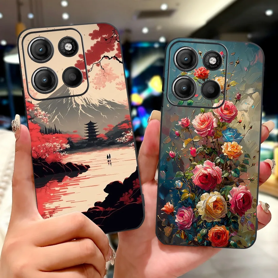 Para Motorola Moto G75 funda XT2437-2 funda pintada con flores coloridas funda de silicona suave para Motorola G15 G 75 MotoG15 MotoG75 Shell - imagen 3