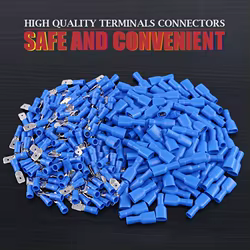 Terminal Pala Aislado 6,3mm Macho Hembra 14AWG Cableado Eléctrico