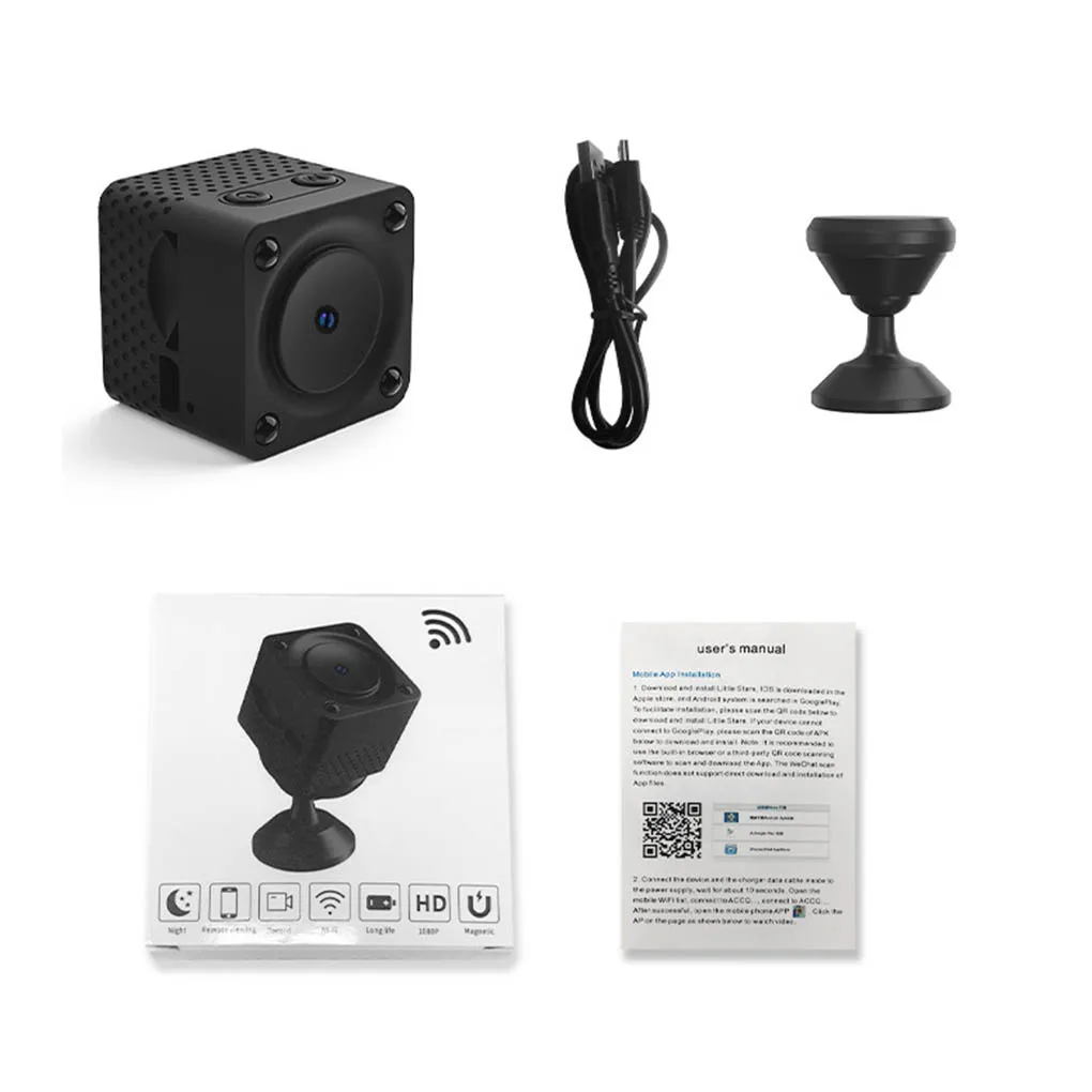 Cámara inalámbrica portátil con WiFi, videocámara con vista nocturna, detección de movimiento de 150 grados, grabación en bucle, Base giratoria gran angular - imagen 4