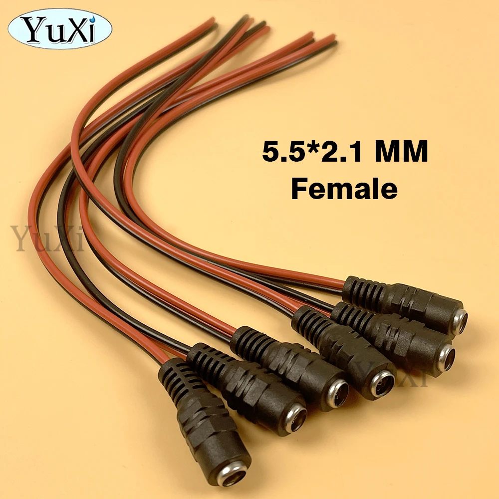 Conector de Cable de alimentación de 12V de CC, 10 piezas, 2,1x5,5 MM, macho, hembra, para cámara CCTV, extensión trasera, piezas de reparación de cables de CC - imagen 5
