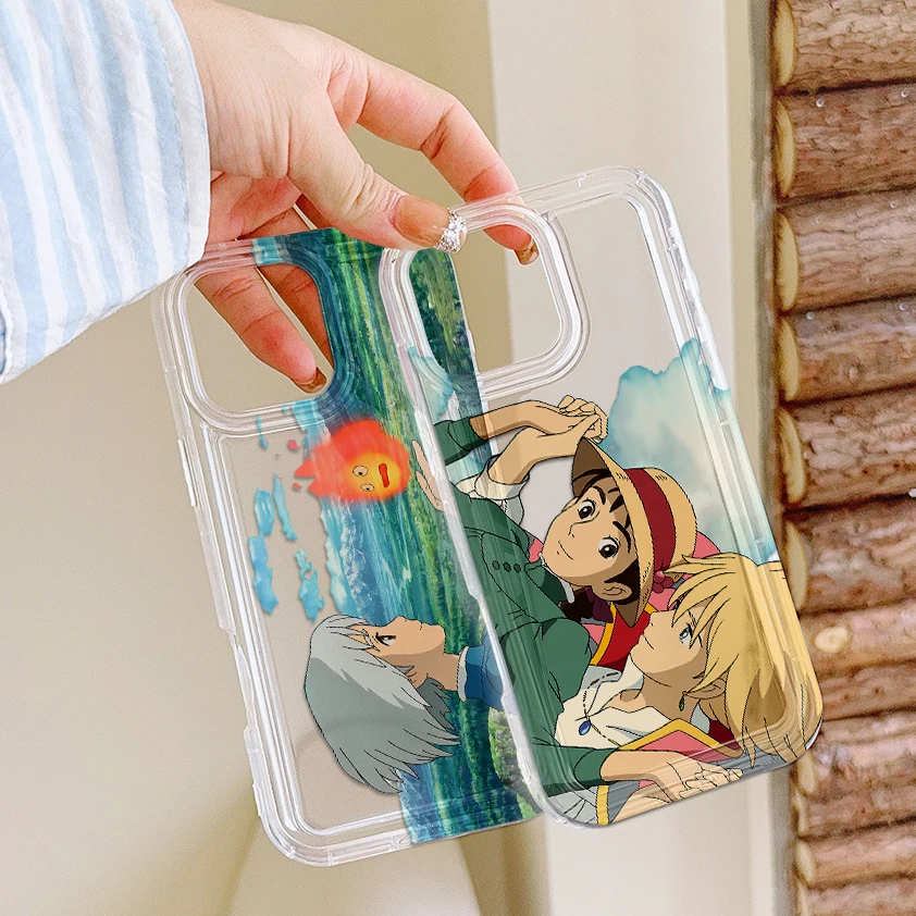 Funda de teléfono para iPhone 16 15 14 13 12 11 Pro Max 7 8 Plus X XR XSMax encantadora llama M-Moving Airbag anticaída contraportada transparente - imagen 5