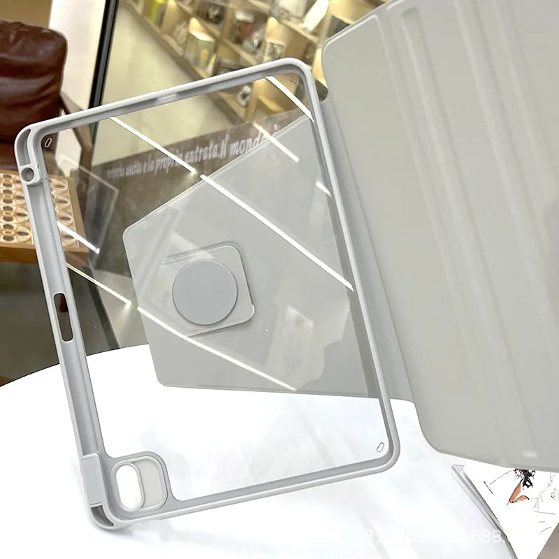 Cubierta acrílica con soporte inteligente para iPad Pro 12,9 2017 2015 2022 2021 2020 2018 360 °   Funda para tableta con rotación - imagen 4