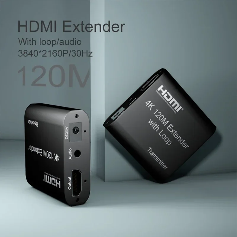 Extensor HDMI 4K de 120M con Audio en bucle Vs 1080p 60m, CAT5e Cable LAN/6 RJ45, EDID para PS4, PS5, PC, portátil a TV - imagen 3