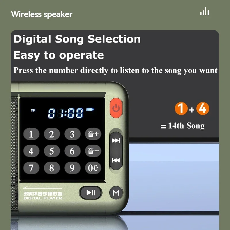 Sansui-Radio FM portátil, altavoces Bluetooth inalámbricos, Mini reproductor MP3 para transmisión, Walkman para escuchar música, F33 - imagen 5