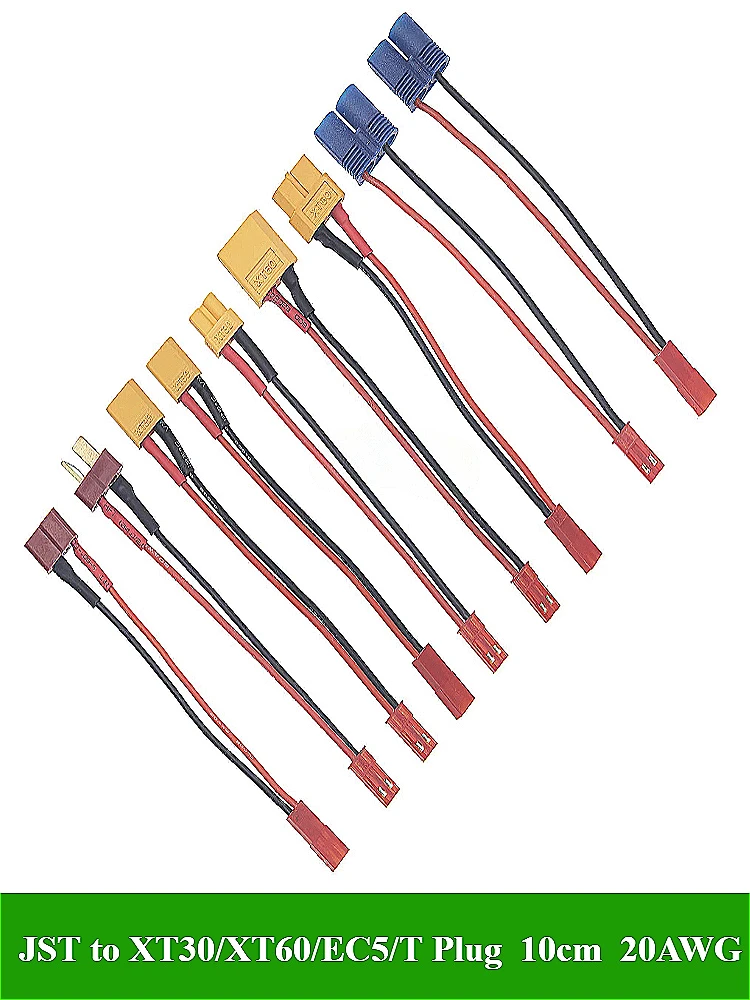 JST macho hembra a xt30/XT60/T enchufe/EC5 macho, modelo hembra de batería de avión B6 cable adaptador de control de carga 20AWG 10CM - imagen 2