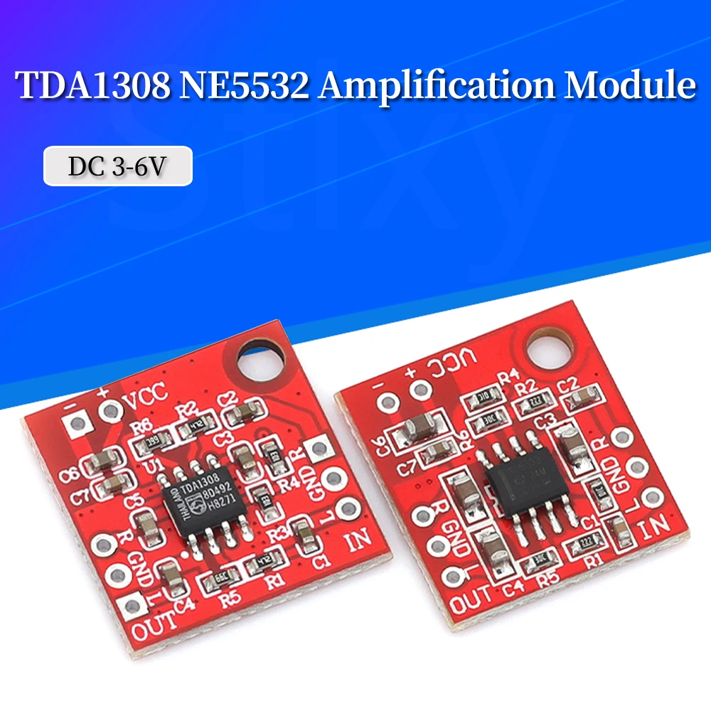 Placa amplificadora de auriculares TDA1308, módulo de placa de preamplificador de amplificador de auriculares, 3V-6V