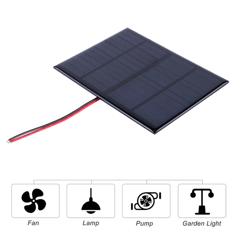 Panel Solar portátil de 1/2 piezas, 3W, 12V, módulo de celda pequeña, placa de polisilicio para exteriores, cargador Solar para batería de 9-12V, teléfono móvil - imagen 3