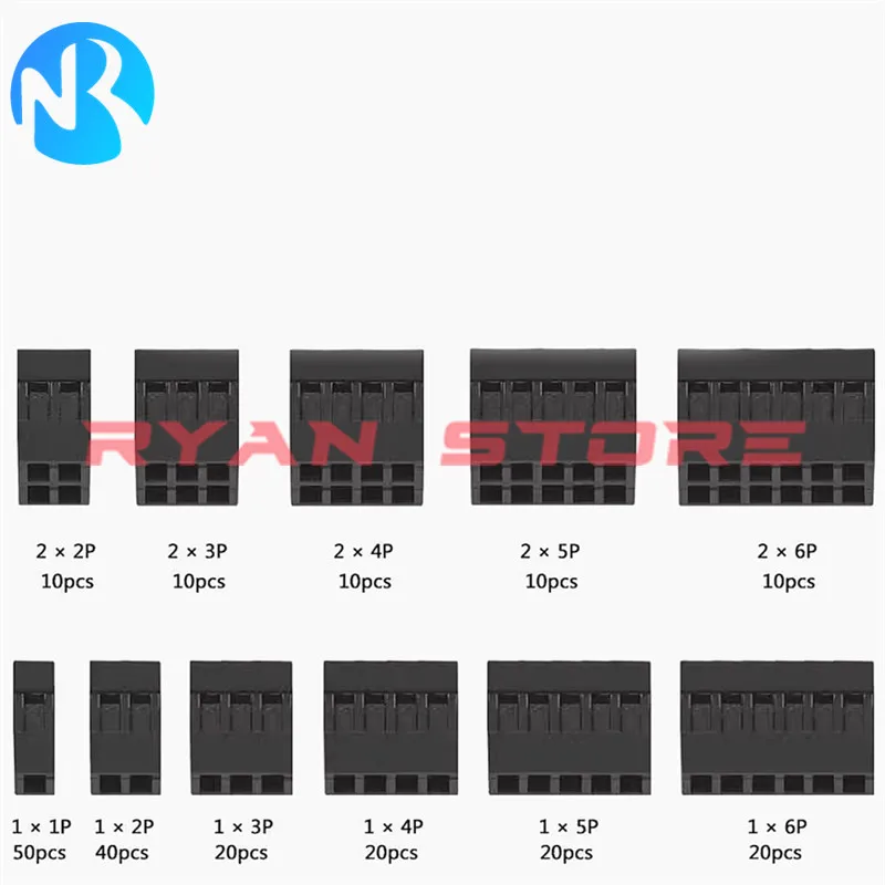 Kit de carcasa de conector de cabezal de puente de Cable Dupont, pines de engarzado macho + alicates de Terminal de conector de Pin hembra, paso de 2,54 MM, 620 Uds. - imagen 5