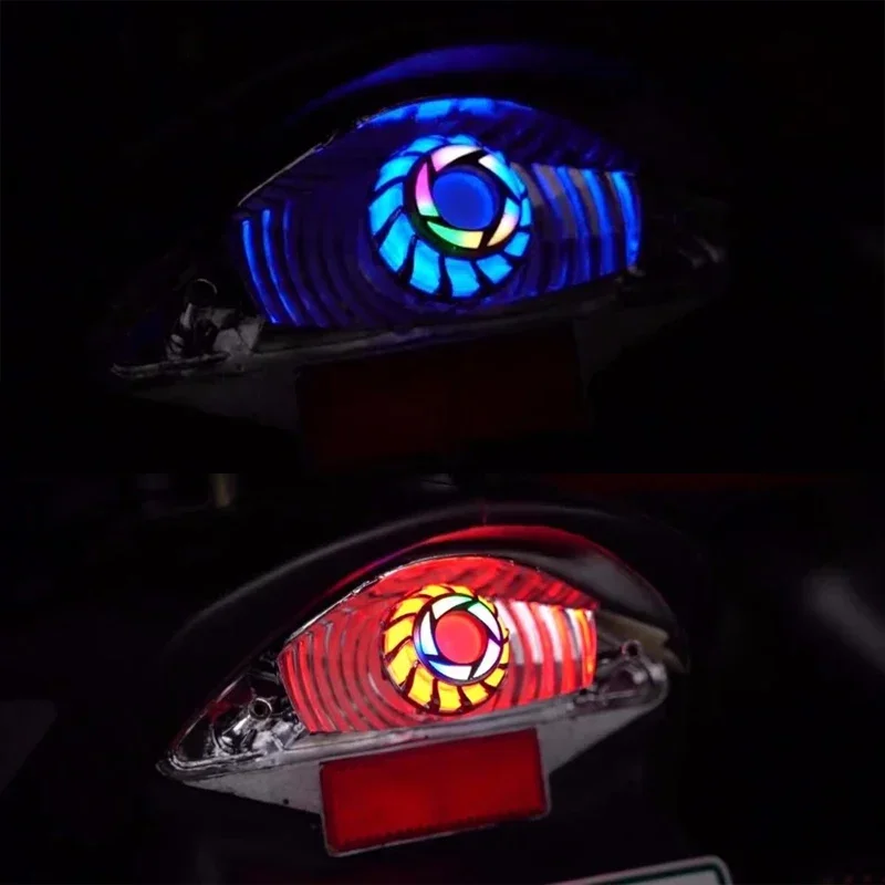 Faros led de ojo de Ángel para motocicleta, lámpara antiniebla rgb intermitente, Bombilla de ojo de Diablo, luces traseras, luz de freno, accesorios para moto, 1 unidad - imagen 3