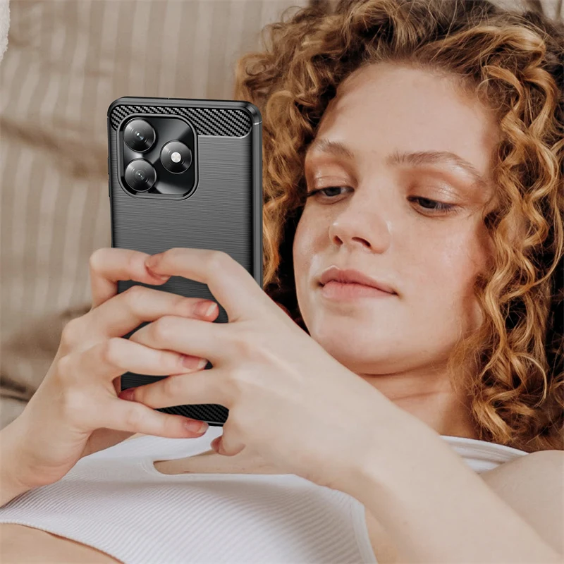 Funda de fibra de carbono para Honor X5c Plus, Funda de teléfono cepillada para Honor X5c, Protector чехол, Funda trasera para Honor X5c Plus - imagen 4