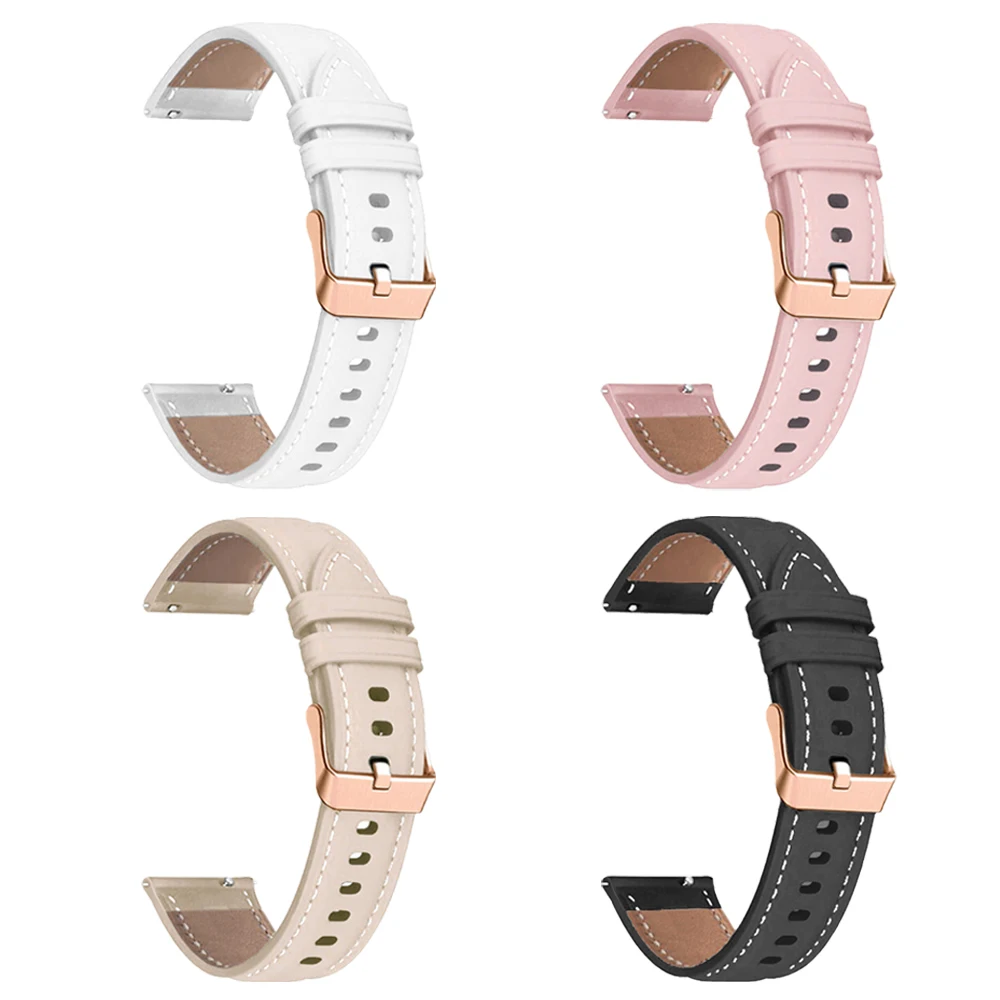 18mm Leather Strap For Huawei Watch GT 4 41mm Watch Bands For Garmin Venu 2S 3S/Vivoactive 4S 3S Wristband Bracelet Replacement - imagen 2