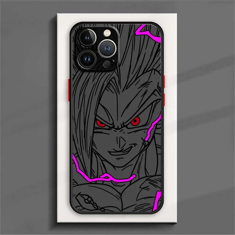 D-Dragon Ball Cool Son Goku Art para Apple iPhone 17 16 15 14 13 12 11 Air Plus Pro Max funda de teléfono translúcida esmerilada - imagen 3