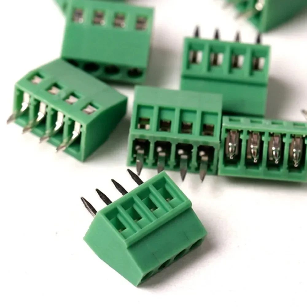 10 Uds 2,54mm/0,1 "paso 2P 3P-16Pin 150V6A 24-12AWG DG308 latón Rohs alta temperatura reflujo PCB conector de tornillo bloque de terminales de cable