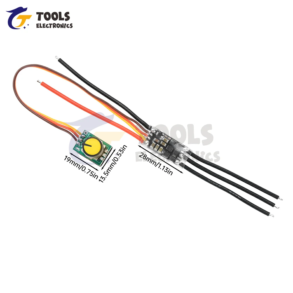 DC7.4-12.6V ESC sin escobillas bidireccional, modificación de ventilador DIY, controlador de Motor sin escobillas 20-30A, placa de accionamiento de Motor CC para taladro eléctrico - imagen 3
